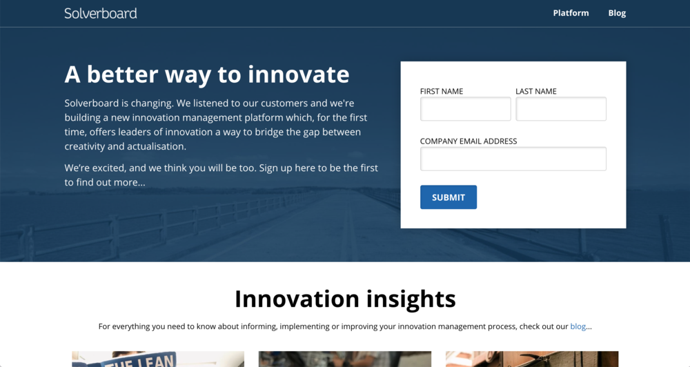 Screenshot of Solverboard website