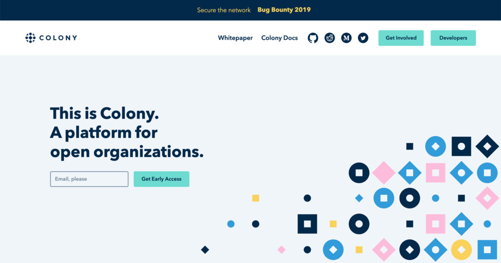 Screenshot of Colony website