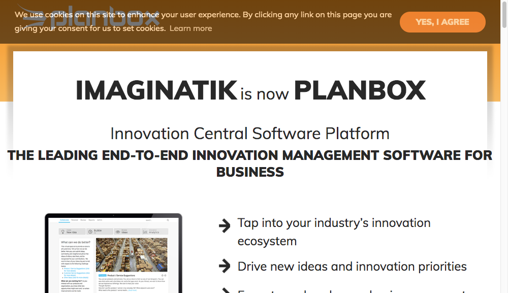 Screenshot of Imaginatik website