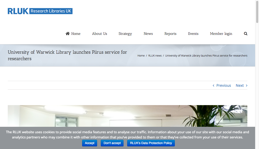 Screenshot of Piirus website