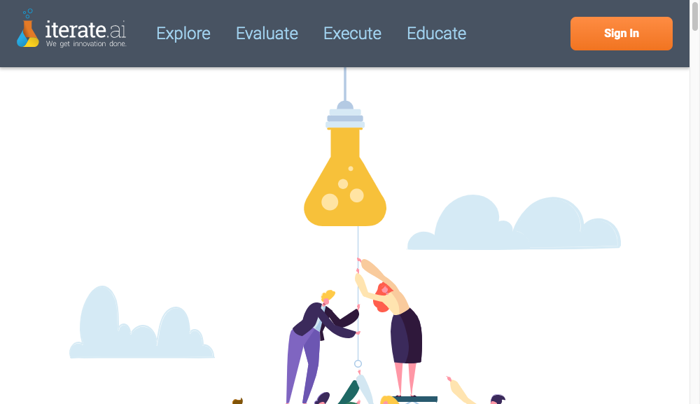 Screenshot of Iterate AI website