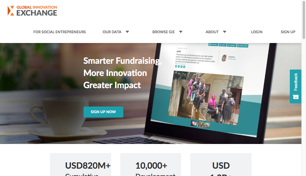 Screenshot of Global Innovation Exchange website